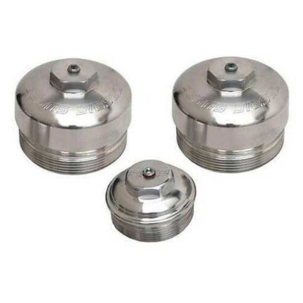 Beans Diesel 3-Piece Billet Fuel & Oil Filter Cap Set - 03-07 Ford 6.0L